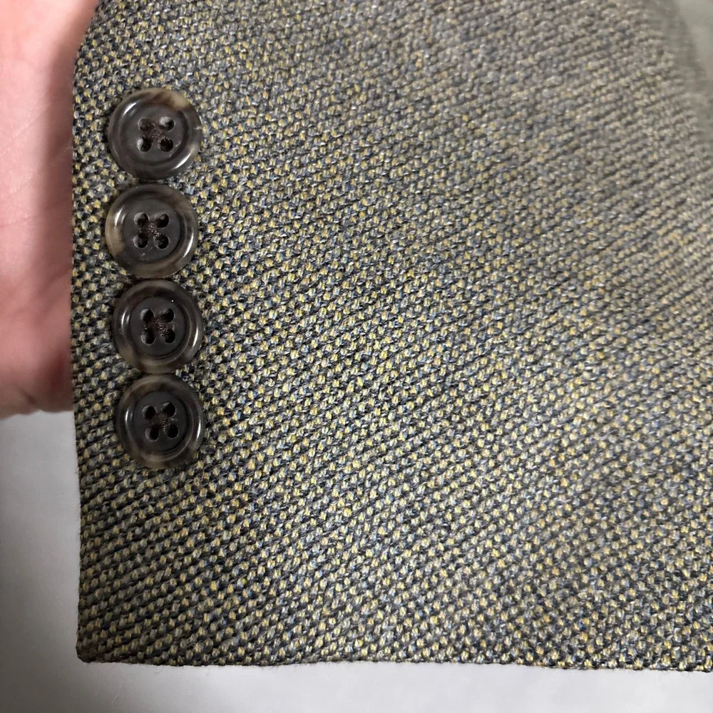Vintage Hart Schaffner Marx Sport Coat 44R Tan Brown‎ Hopsack USA Blazer USA